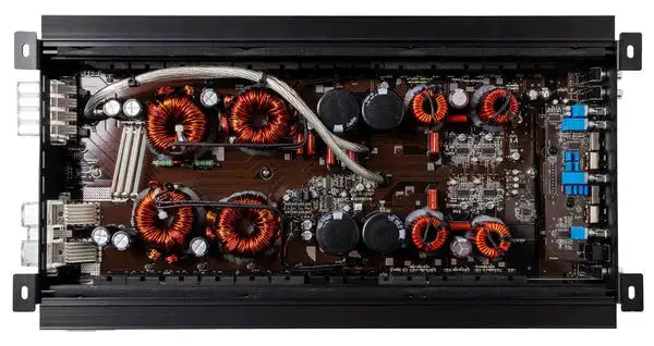 VFL 2000.4 amplifier interior with copper coils and wiring