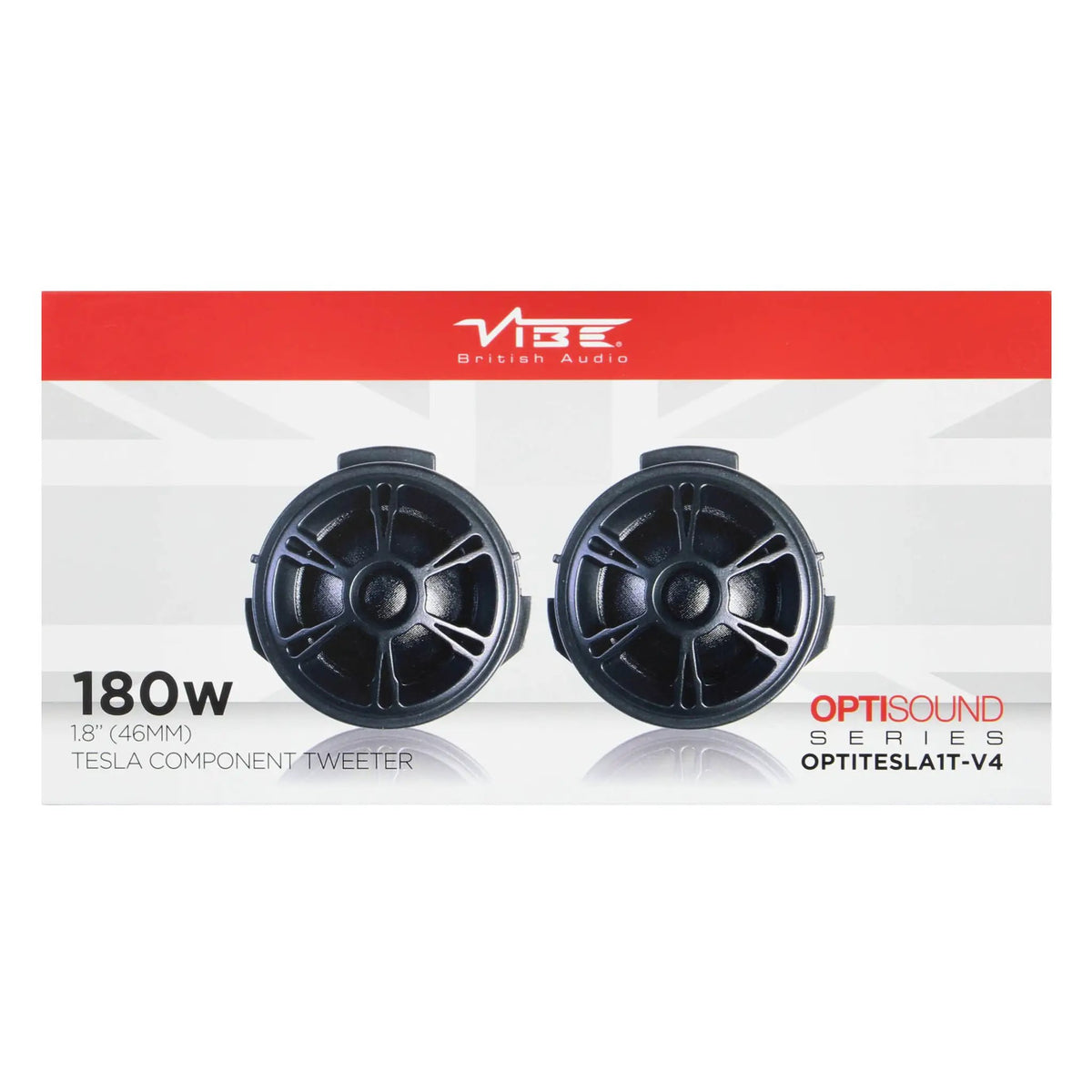 VIBE OPTISOUND Tesla component-tweeter packaging front marked 180 watts