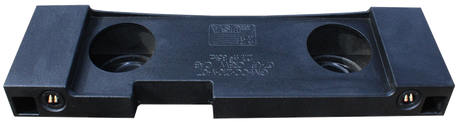 Empty Fox Box GM-CC-210-V-07 dual 10-inch vented enclosure with two open subwoofer cutouts.