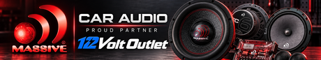 Massive Audio brand banner at 12 Volt Outlet
