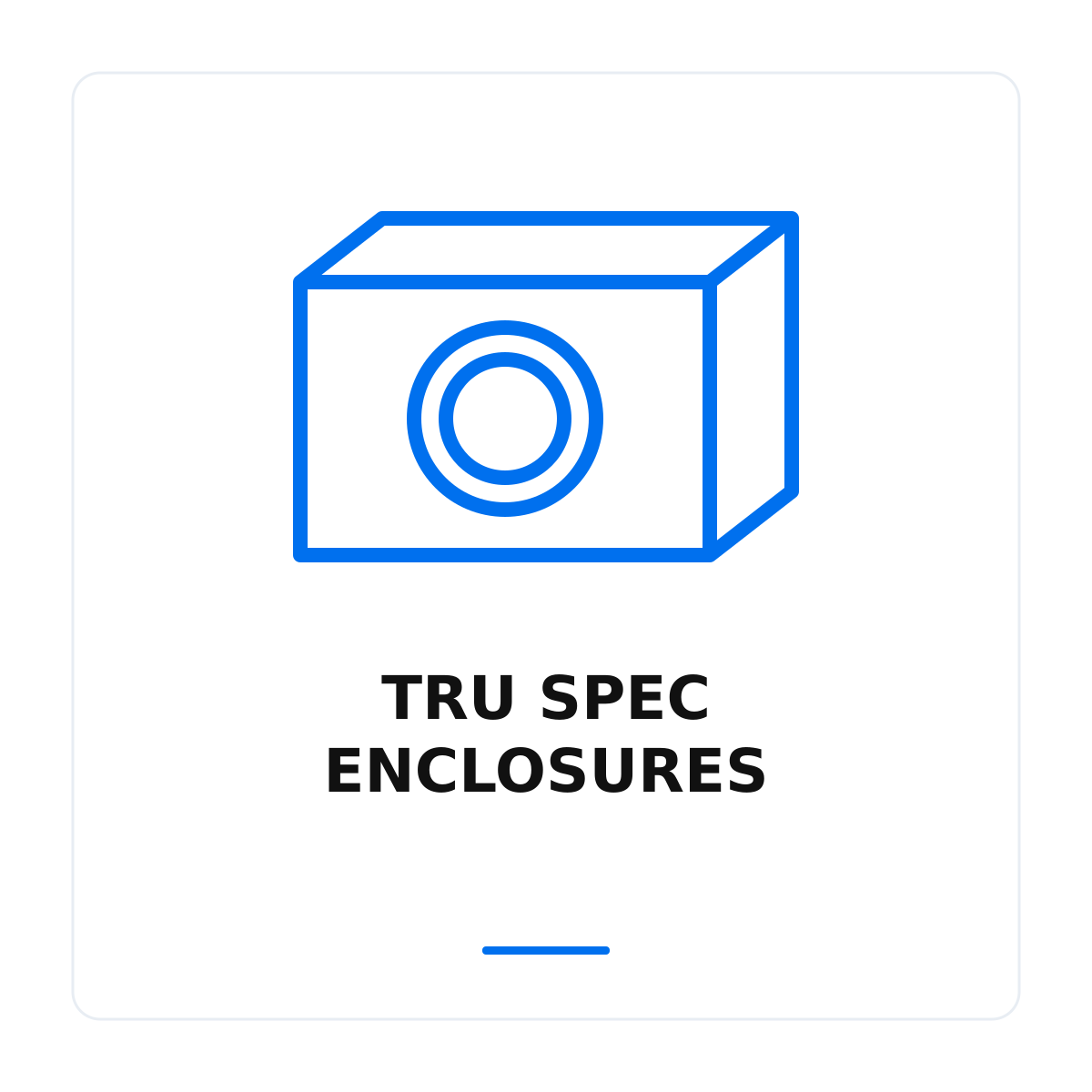 Blue line-art category graphic for Tru Spec Enclosures.