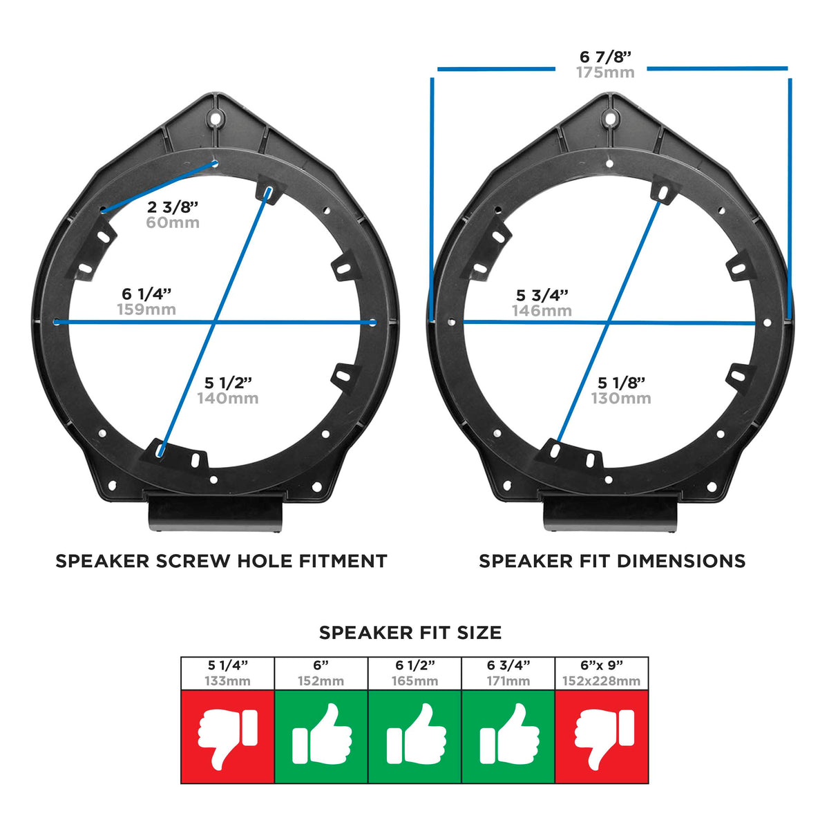 GM | Can-Am | Hyundai Multi-App 2002-Up - 6" to 6.75" — 82-3006