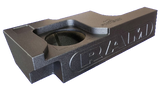 Angled front view of a Fox Box enclosure with one round speaker opening and large RAM lettering