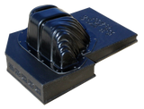 Underside view of a black Fox Box enclosure showing its ribbed, rounded molded housing