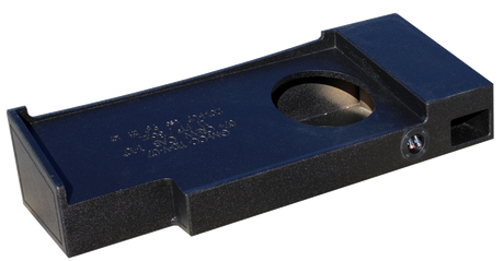 FOX BOX enclosure viewed from the open speaker-cutout side, showing its terminal cup and end slot port