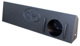 Angled black FOX BOX enclosure with a single round speaker cutout, embossed logo and side terminal cup