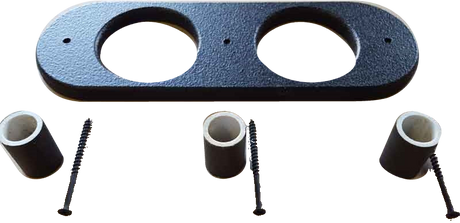 Fox Box RAM-CUP cup-holder panel with two circular openings, three spacers and three mounting screws