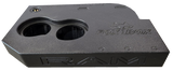 Fox Box enclosure with two speaker openings and RAM lettering, top view