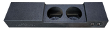 Fox Box enclosure underside showing two recessed speaker openings and two terminal cups