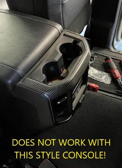 Compatibility warning showing a center-console style that will not work with this enclosure