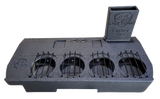 Fox Box enclosure with four barred speaker openings and a tall rectangular port extension
