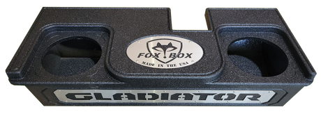 Fox Box enclosure marked GLADIATOR with two speaker openings