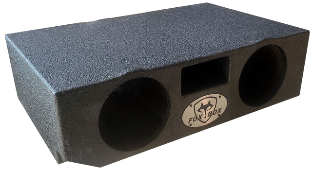 Fox Box subwoofer enclosure with two circular openings and a central rectangular port