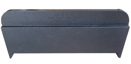 Rear view of a black FOX BOX enclosure showing its sloping upper section and support feet