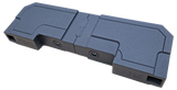 Reverse view of a FOX BOX enclosure showing molded contours, two terminal cups and end slot ports