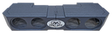 Front view of a FOX BOX enclosure with four open speaker cutouts and a central logo