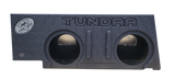 Fox Box enclosure with two speaker openings and TUNDRA lettering, front view