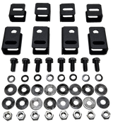 Seat-lift brackets, bolts, nuts and washers arranged by component type