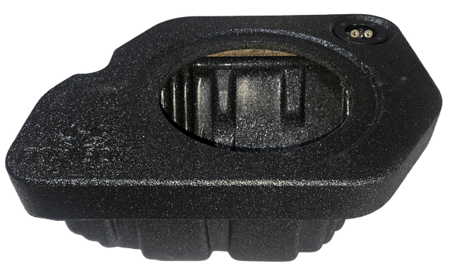 Single-subwoofer FOX BOX enclosure showing its round cutout, terminal cup and molded lower section