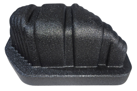 Reverse view of a single-subwoofer FOX BOX enclosure showing its ribbed molded shell