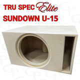 Tru Spec Elite enclosure for Sundown U-15, angled view showing the speaker opening and slot port