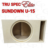 TRU SPEC Elite Sundown U-15 enclosure graphic showing a round front cutout and vertical slot port