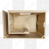 Open TRU SPEC enclosure showing its internal bracing and port channel