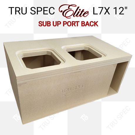 Tru Spec Elite dual 12-inch L7X enclosure with upward-facing speaker openings and a rear port