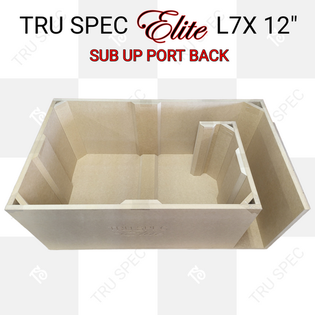 Open TRU SPEC Elite L7X enclosure graphic showing its internal bracing and rear port channel