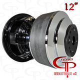 Team GP Undertaker v2 12-inch subwoofer angled rear view showing its basket and vented magnet assembly