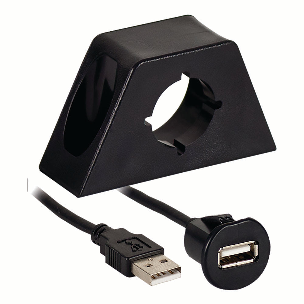 Male USB to Female USB Jack with Mount — AXUSBE-6