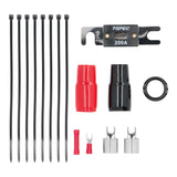 T-Spec accessories with a 200A fuse, cable ties, insulated covers, grommet and terminals