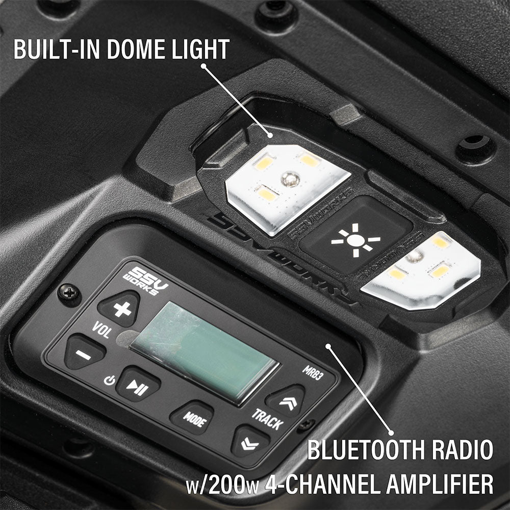2024-2026 Polaris® RZR XP 1000 2-Speaker Overhead Soundbar w/MRB3S Bluetooth Radio and Built-in Dome Light