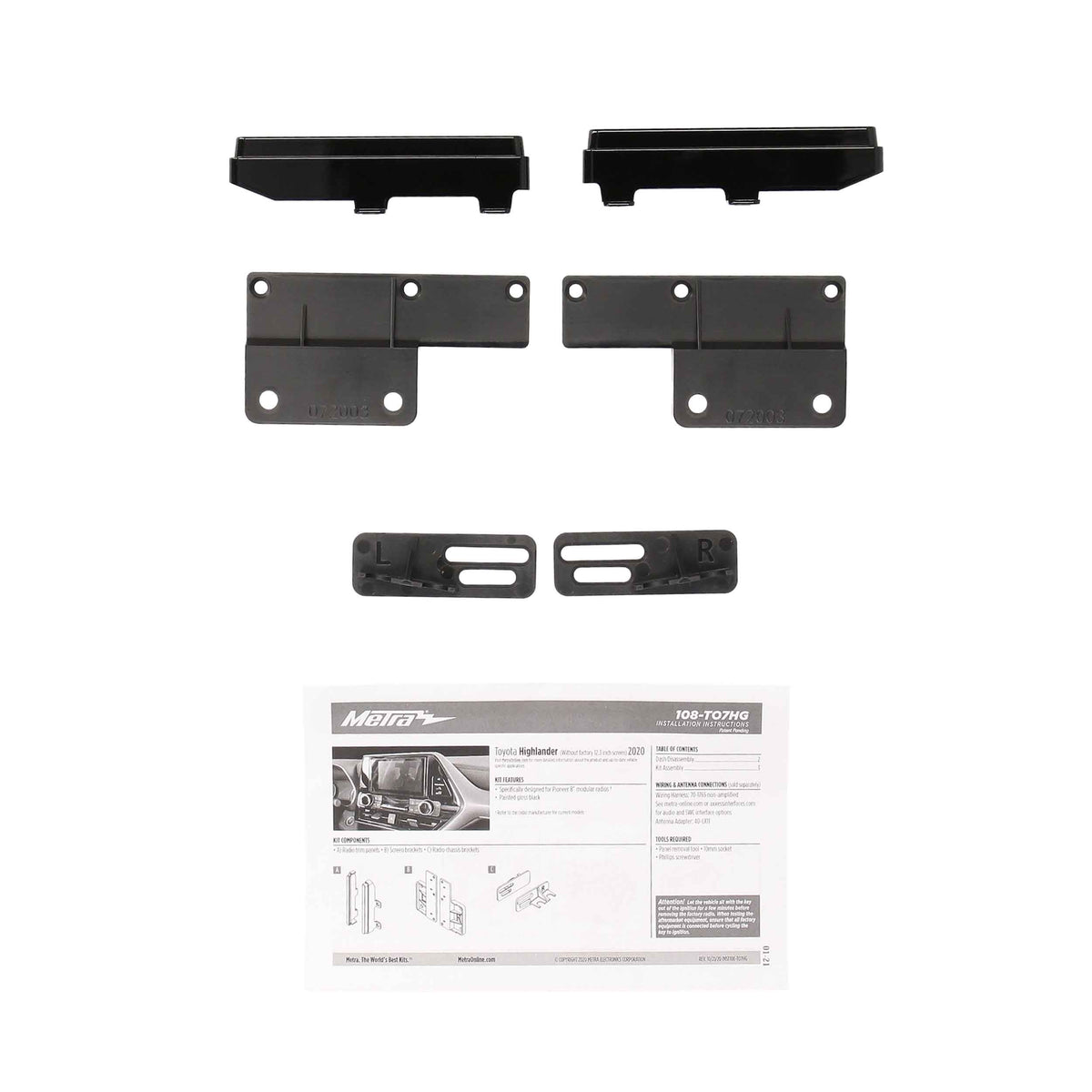 Toyota Highlander 2020-Up (without factory 12.3" screen) - Fits Pioneer 8" Radios — 108-TO7HG