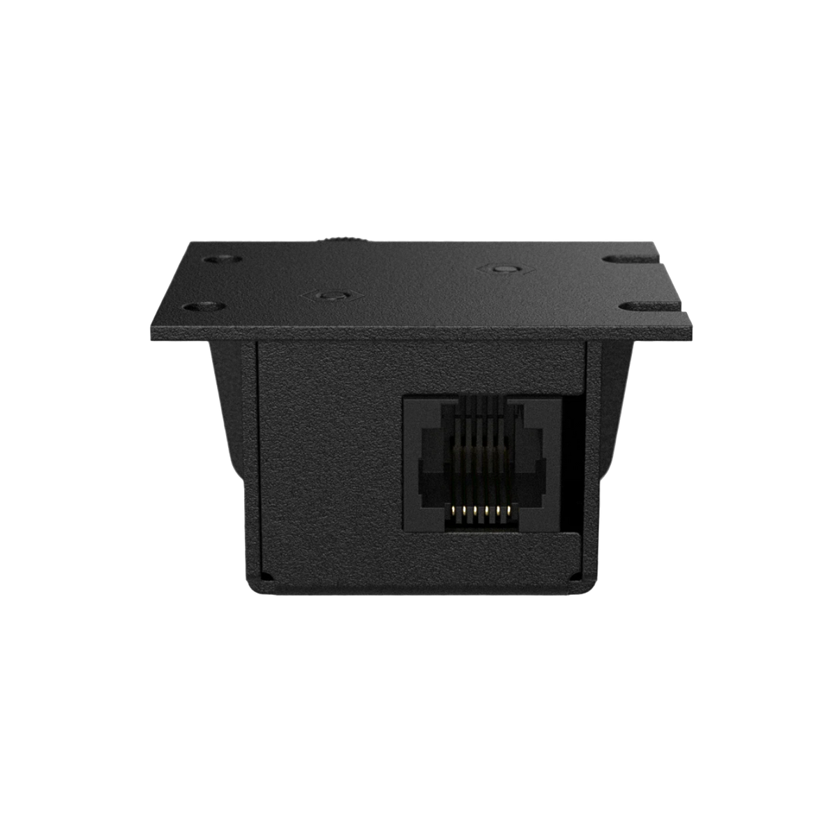 Black Ethernet jack of ACR-4 on a white background