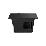 Black Ethernet jack of ACR-4 on a white background