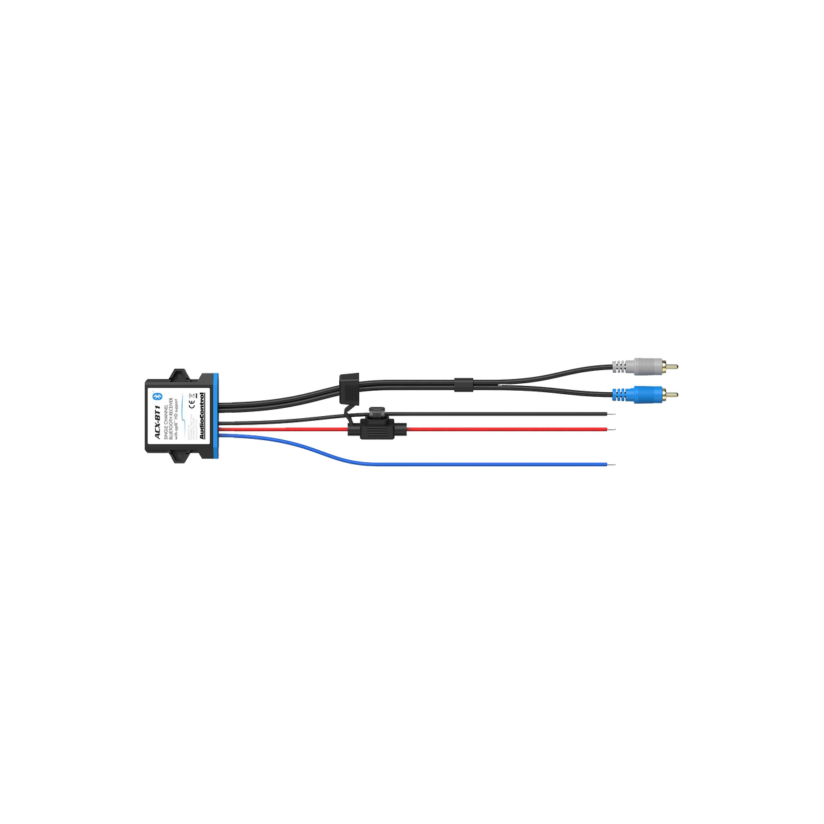 Car audio wiring harness with connectors on a white background