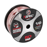 T-Spec V8GT10RD-50 1/0 AWG OFC Power Wire - Red - 50 ft Spool