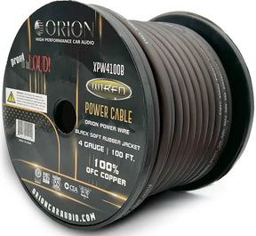 Orion Car Audio Orion XPW4100B 4 Gauge 100% OFC Power Wire 100ft Pure Copper Amp Battery Cable (Black) - Car Audio