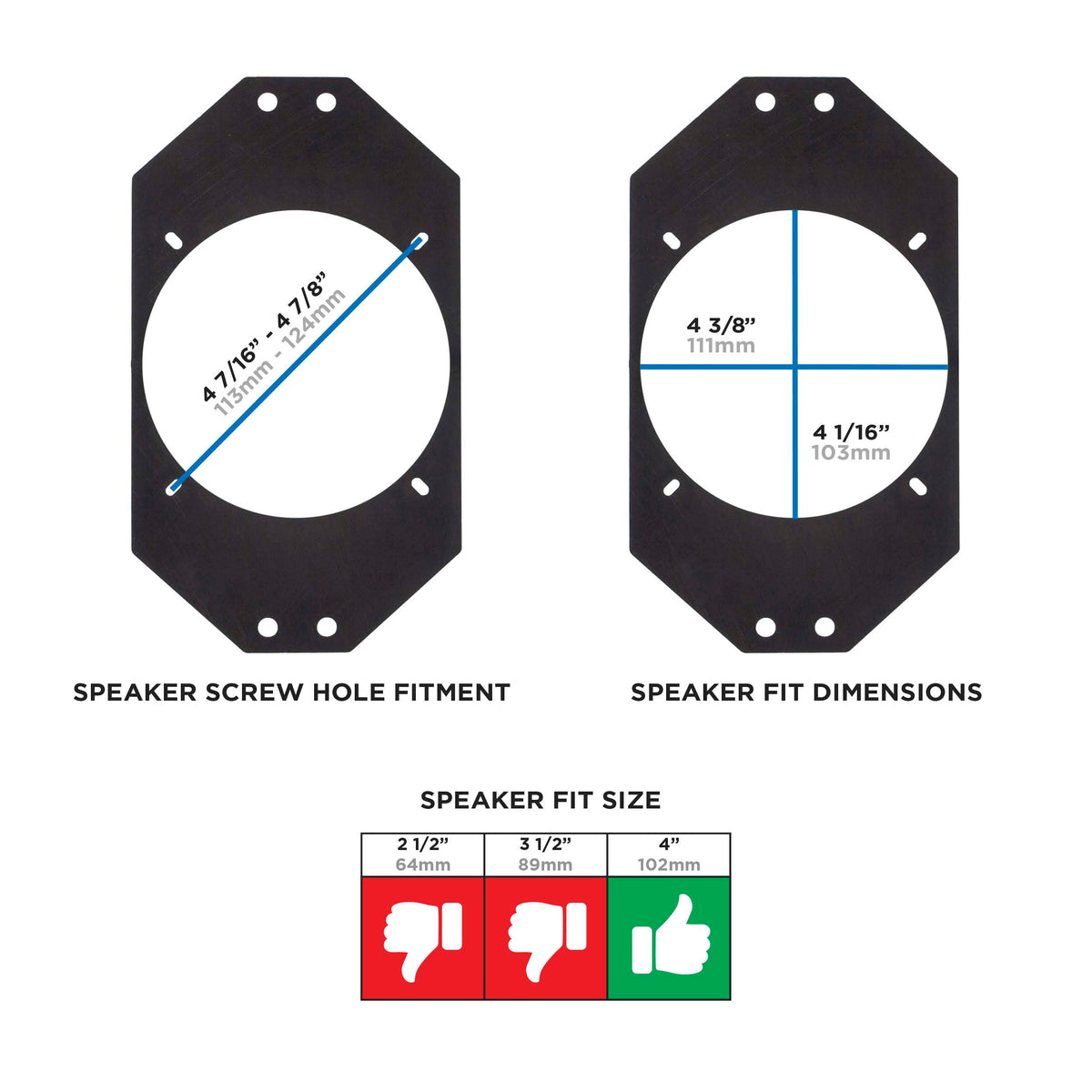 Speaker Adapters 4 Inch - Wrangler 1997-2006 — 82-1012