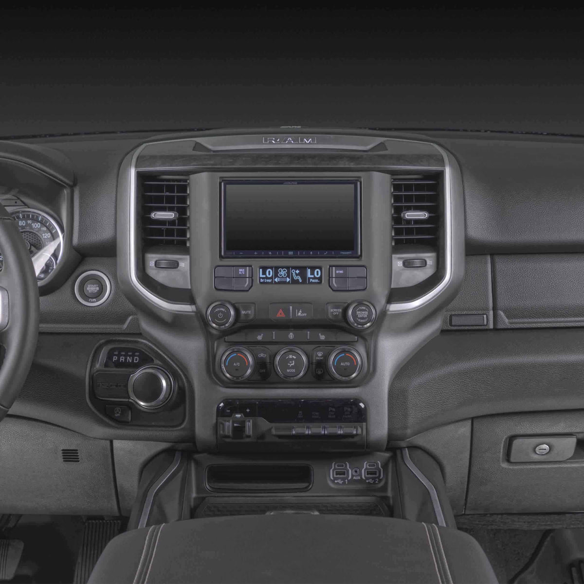RAM 2019-2024 (with factory 8.4” screen & auto climate, excludes Classic models) — 107-CH6B