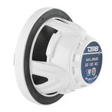 White DS18 NXL-8MD speaker, rear view of the labeled motor housing
