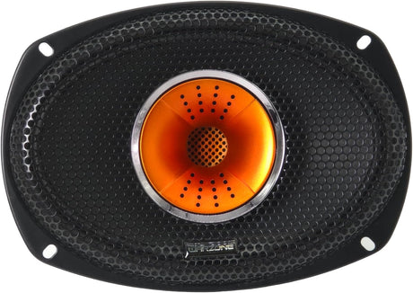 Warzone WZ69Si front grille and orange tweeter