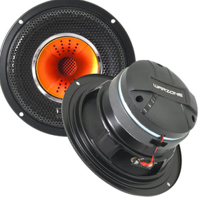 Warzone WZ65Pi speaker pair shown from front and rear