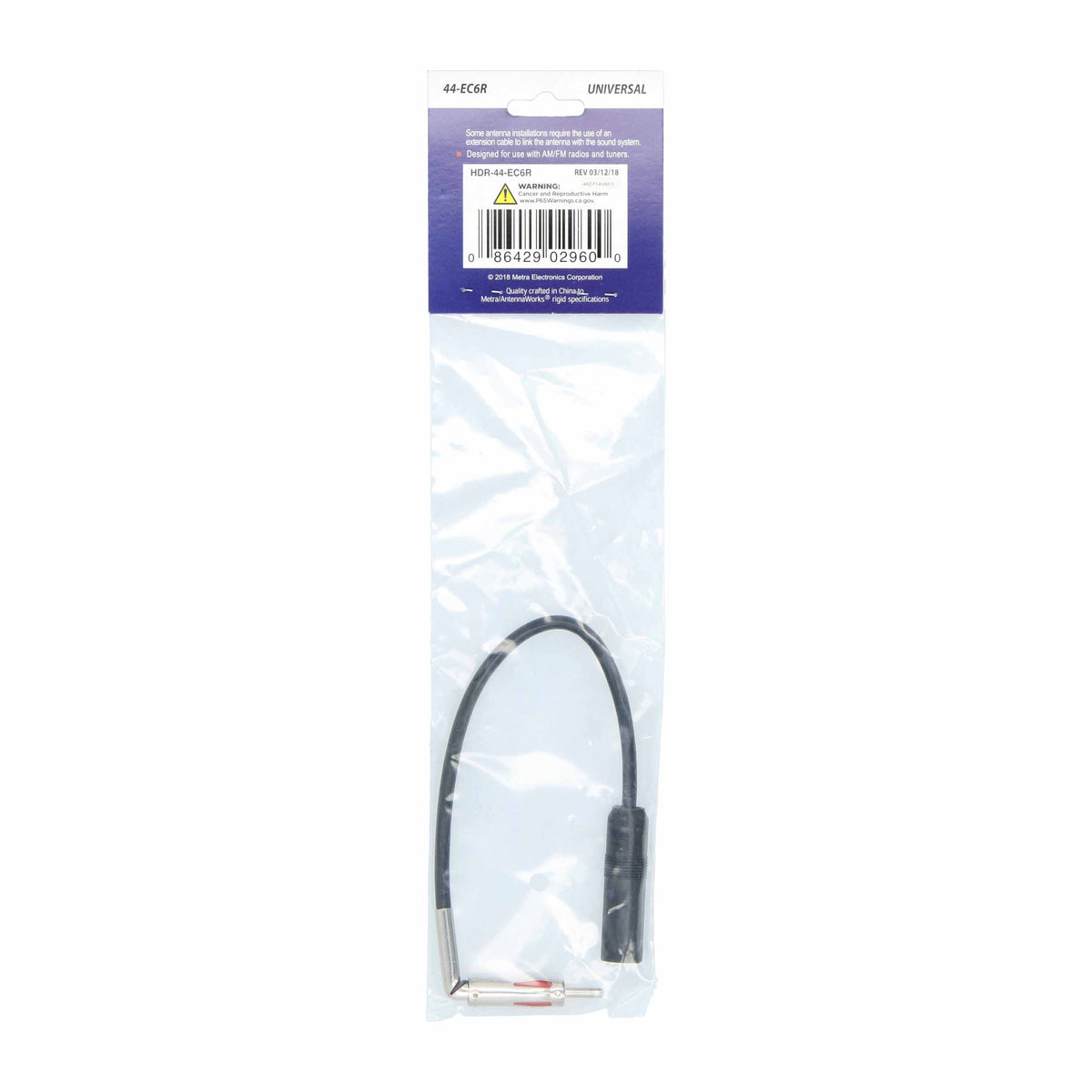Extension Cable | Right Angle | Male | 6" — 44-EC6R