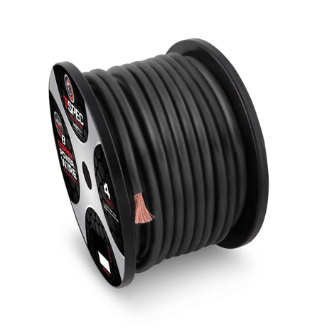 T-Spec V8GT8BK-250 8 AWG OFC Power Wire - Black - 250 ft Spool