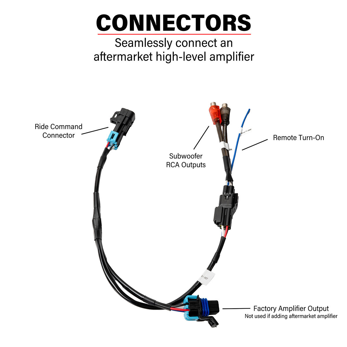 Polaris® RZR Pro Series Ride Command Subwoofer RCA Output Harness