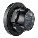 Rear-angle view of a DS18 CF-65M speaker showing the magnet label and black basket