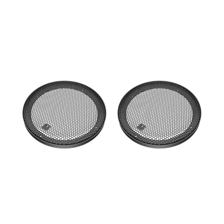 Pair of black mesh speaker grilles with small Diamond Audio badges
