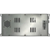 The Elite Audio EA3000M 1,500 Watt Monoblock Amplifier by Elite Audio is a rectangular metal electronic device featuring ventilation slots, a small grated fan on the left, and a barcode label on the right side. This unit is designed as a 1-ohm stable monoblock amplifier with a robust MOSFET power supply for reliable subwoofer performance.